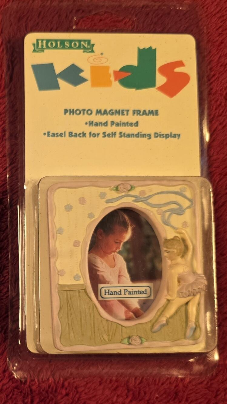 Vintage Holson Kids Ballerina Photo Magnet Frame Hand Painted New Old Stock...